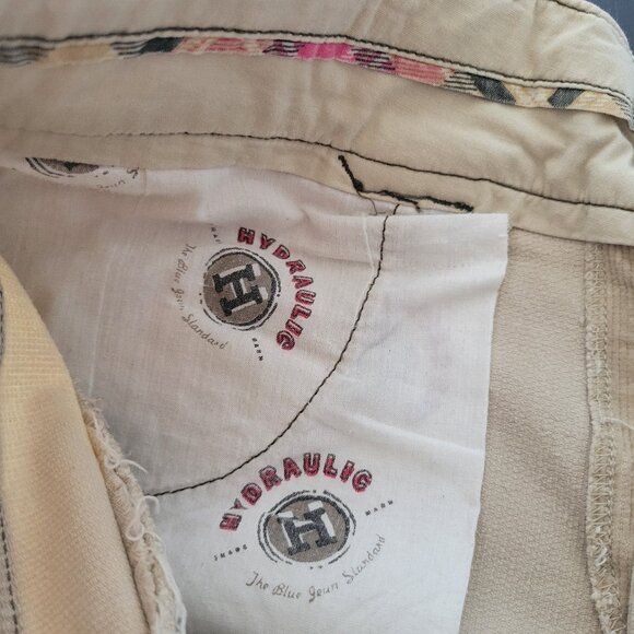 Y2K Hydraulic Jeans Corduroy Flare Khaki Pants Slacks, Women’s 11/12, Boho, Snap - Picture 11 of 14